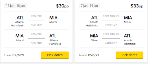 Non-stop flights to Miami from Atlanta